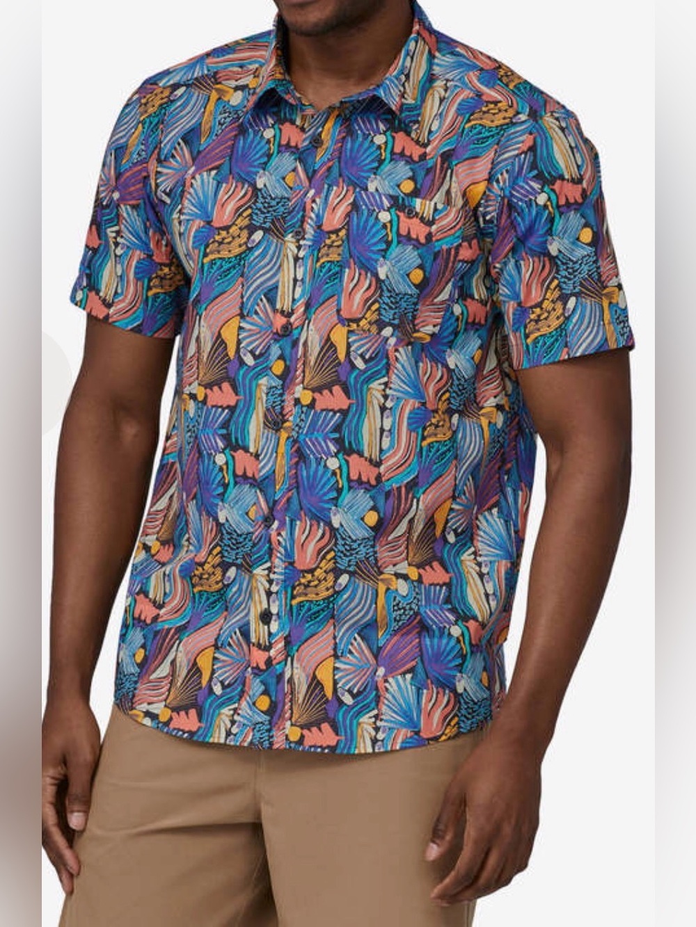 Patagonia Short-Sleeve Abstract Print Shirt (size XXL)